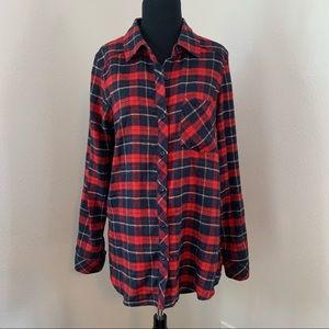 Plaid Wool Flannel with Elbow Pads